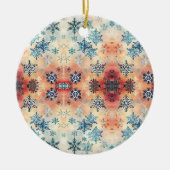 Vintage Schneeflocken Muster - Keramik Ornament (Vorne)
