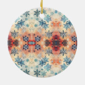 Vintage Schneeflocken Muster - Keramik Ornament (Hinten)