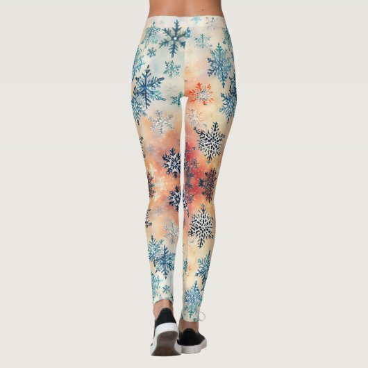 Vintage Schneeflocken Muster - Leggings (Rückseite)