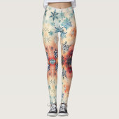 Vintage Schneeflocken Muster - Leggings (Vorderseite)