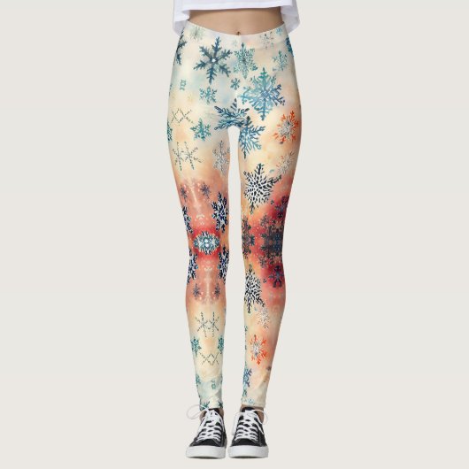 Vintage Schneeflocken Muster - Leggings (Vorderseite)
