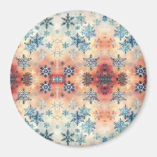 Vintage-Schneeflocken-Muster - Magnet