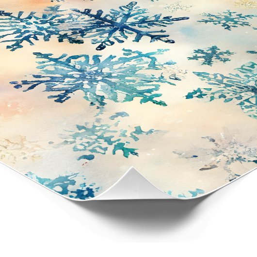 Vintage Schneeflocken Muster - Poster (Ecke)