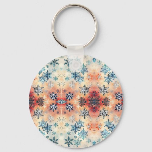 Vintage Schneeflocken Muster - Schlüsselanhänger (Vorderseite)