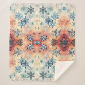 Vintage Schneeflocken Muster - Sherpa Blanket Sherpadecke (Vorderseite)