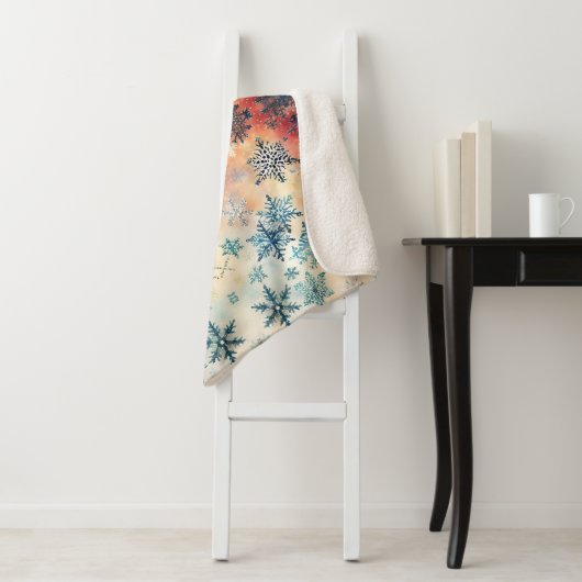 Vintage Schneeflocken Muster - Sherpa Blanket Sherpadecke (Beispiel)