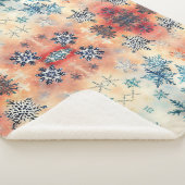 Vintage Schneeflocken Muster - Sherpa Blanket Sherpadecke (3/4)