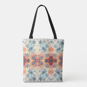 Vintage-Schneeflocken-Muster - Tragetasche Tasche