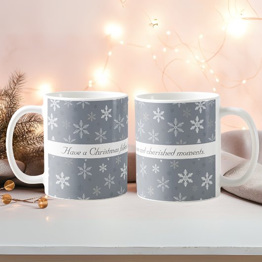 Vintage Schneeflocken Personalisiert Kaffeetasse