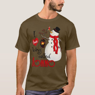 Vintage Schneeflocken Schneemann I Liebe genannt w T-Shirt