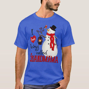 Vintage-Schneeflocken-Schneemann Ich liebe es, Gra T-Shirt