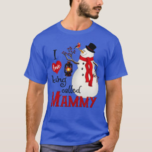 Vintage-Schneeflocken-Schneemann Ich liebe es, Mam T-Shirt
