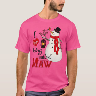 Vintage-Schneeflocken-Schneemann Ich liebe es, Maw T-Shirt