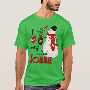 Vintage-Schneeflocken-Schneemann Ich liebe es, Nic T-Shirt