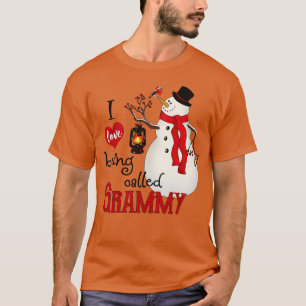 Vintage Schneeflocken Snowman I Liebe genannt Hap T-Shirt