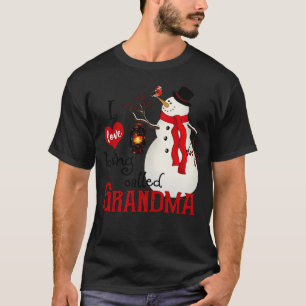 Vintage Schneeflocken Snowman I Liebe wird Gra gen T-Shirt