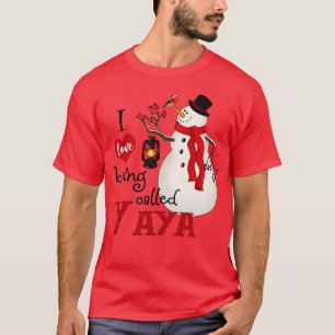 Vintage Schneeflocken Snowman I Liebe wird Yay gen T-Shirt