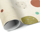 Vintage Schneeflocken und Polka Dots Umschlagpapie Geschenkpapier (Rolleneckpunkt)