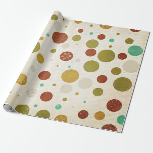 Vintage-Schneeflocken und Punkte-Geschenkpapier Geschenkpapier