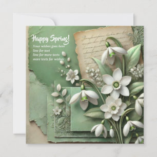 Vintage Schneeflocken und zerrissene Papiere Feiertagskarte