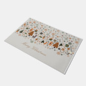 Vintage Schneeflocken Weihnachten Fußmatte (Schrägansicht)