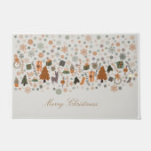 Vintage Schneeflocken Weihnachten Fußmatte (Vorderseite)