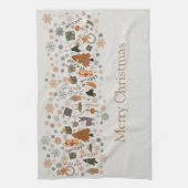 Vintage Schneeflocken Weihnachten  Geschirrtuch (Vertikal)