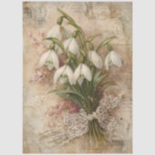 Vintage Schneeglöckchen-Sträußchen-Decoupage-Ephem Seidenpapier (Vorderseite)