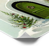 Vintage Schneekirche zu Weihnachten Poster (Ecke)