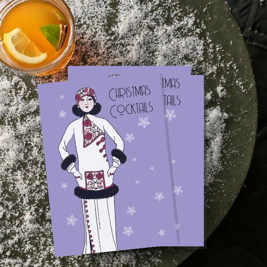 Vintage Schneekönigin-Party Einladung