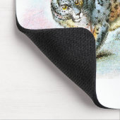 Vintage Schneeleopard-Illustration Mousepad (Ecke)