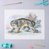 Vintage Schneeleoparden-Illustration Seidenpapier (Basteln)