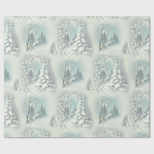 Vintage Schneelicht Geschenkpapier (Flach)