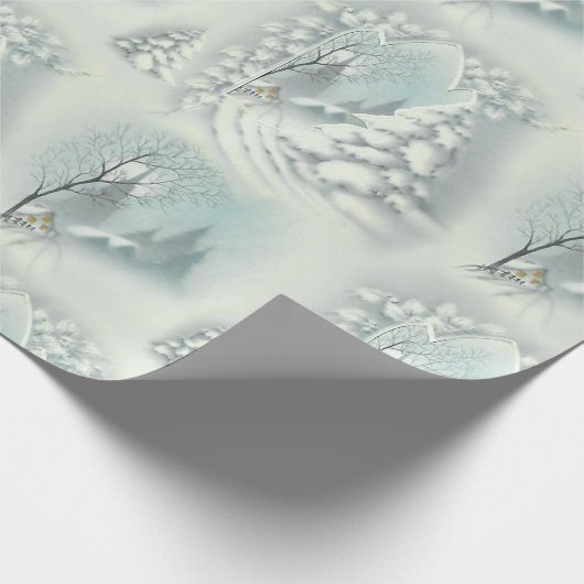 Vintage Schneelicht Geschenkpapier (Ecke)