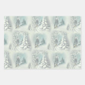 Vintage Schneelicht  Geschenkpapier Set (Vorderseite)