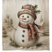 Vintage Schneemann Duschvorhang (Vorderseite)