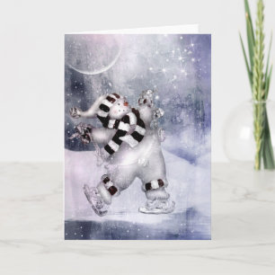Vintage Schneemann Feiertagskarte