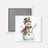 Vintage Schneemann Magnet (Vorderseite/Rückseite)
