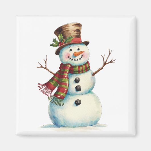 Vintage Schneemann Magnet (Vorne)