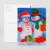 Vintage Schneemann Postkarte (Vorne/Hinten)