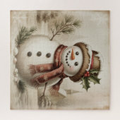 Vintage-Schneemann-Puzzle Puzzle (Horizontal)