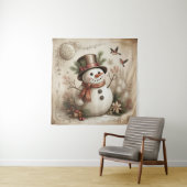 Vintage-Schneemann-Wandteppich Wandteppich (Beispiel)