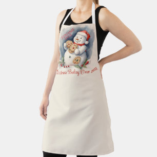 Vintage-Schneemann-Weihnachtsplätzchen-Back-Crew Schürze
