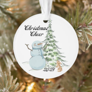 Vintage Schneemann Weihnachtsstimmung Ornament