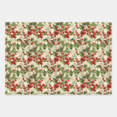 Vintage Schneemänner und Holly Geschenkpapier Set (Vorderseite 2)