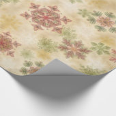 Vintage-Schneemuster mit anpassbarem Text Geschenkpapier (Ecke)
