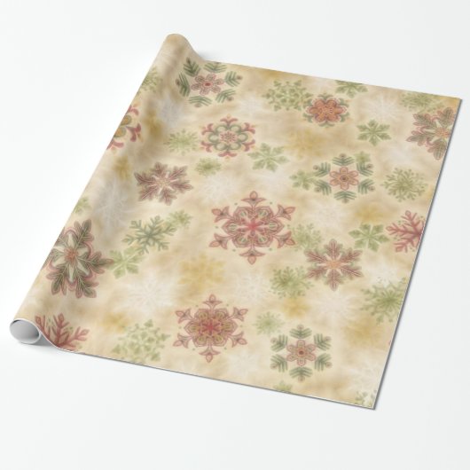 Vintage-Schneemuster mit anpassbarem Text Geschenkpapier (Ungerollt)