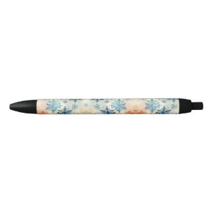 Vintage-Schneemuster - Schwarzer Tintenstift Kugelschreiber