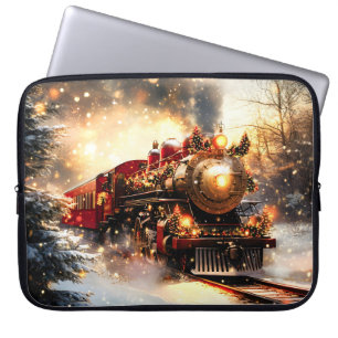 Vintage Schneenacht Weihnachtszug Express Laptopschutzhülle
