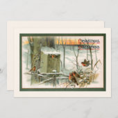 Vintage Schneerobben mit Weihnachtsgrüße Feiertagskarte (Vorne/Hinten)